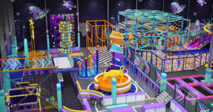 Équipement de terrain de jeu intérieur multi-niveaux - Tours, ponts et toboggans personnalisés - Product Image 3