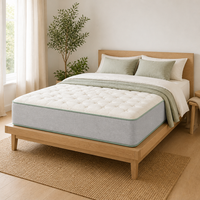 Matelas hybride en coton biologique et latex naturel à ressorts ensachés, taille Queen et King, écologique, certifié GOTS, hypoallergénique, enroulable, vente en gros