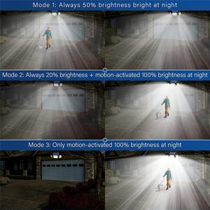 Projecteur solaire extérieur étanche IP65 avec 2 capteurs de mouvement, 7300LM, 305 LED, réglable, pour jardin, cour, garage, sécurité - Product Image 6