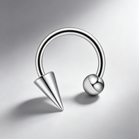 Clips de lèvre en forme de C coniques à pointe, en acier inoxydable, style gothique, anneaux de lèvre en fer à cheval en U, bijoux de corps
