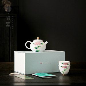 Dehua White Porcelain Teapot And Teacups Kung Fu <b>Tea</b> Set One Pot Two Cups With Lid Business Gift High End <b>Box</b> - Product Image 1