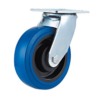 Roue en caoutchouc pleine pour chariot de courses avec roulement à billes et roulement à rouleaux, frein non inclus