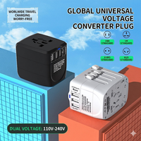 Adaptateur de voyage universel avec 4 ports multiples, charge rapide GaN 45W PD, mini, 240V - 110V, directement de l'usine