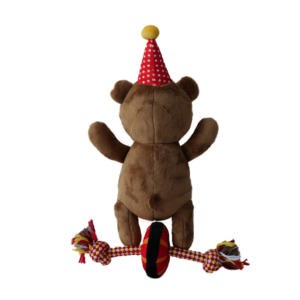 Nuovo Design di alta qualità all'ingrosso Clown da circo con un cappello su un monociclo giocattoli per cani peluche cane giocattolo da masticare - Product Image 2