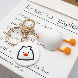 Nouveau design, porte-clés mignon en PVC en forme de canard de dessin animé, adorable figurine de canard, breloque de sac personnalisable, cadeau pour femmes et filles - Product Image 2