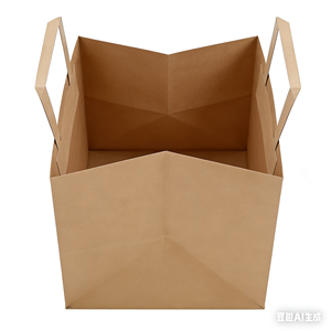 Sacs en papier kraft personnalisés, épais, à fond carré et poignées plates, pour l'emballage alimentaire, les courses et les cadeaux - Product Image 3