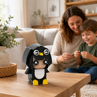 98 pièces de mini blocs de construction GUGU GAGA, figurine de pingouin, jouet de construction DIY, ensemble de décoration de bureau à collectionner, cadeau éducatif pour enfant