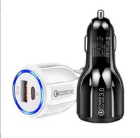 Chargeur de voiture USB Type C à charge rapide, double chargeur de voiture PD QC3.0, adaptateur USB C pour téléphone pour voiture