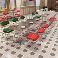 Mobilier de restaurant de style hongkongais, tables à texture écaille de poisson et chaises pliantes pour les commerces de restauration