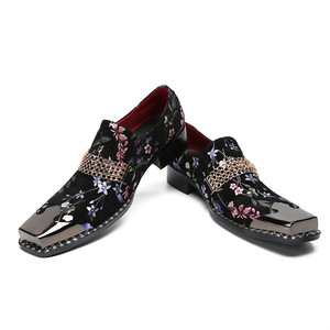 Xinzirain Custom da <span class=keywords><strong>uomo</strong></span> in vera pelle tattile pelle scamosciata artigianale Flora cuboide borchie con cinturino monaco concatenato Derby abito Oxford <span class=keywords><strong>scarpe</strong></span> - Product Image 6