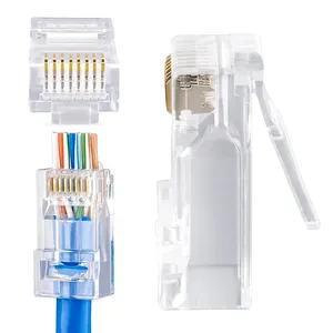 Конектор rg45 Cat5e RJ 45 8P8C LAN кабель провод utp EZ RJ45 зажим через штекер cat 6 rj 45 rj45 разъем cat6