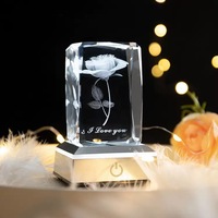 Base de présentation en cristal 3D Small Bridge Wholesale 558 avec éclairage LED, support de luxe, éclairage blanc écologique, porte-lampe