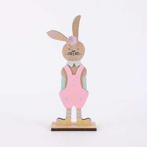 Ornements de lapin de Pâques en bois en gros, lapin peint, ornement de bureau - Product Image 4