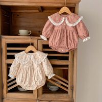 Pakaian Bayi Musim Gugur, Jumpsuit Bayi Baru Lahir Lucu Bermotif Bunga, Romper Bayi Lengan Panjang Katun