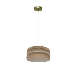 Lampada a sospensione in pelle beige 1xE27, dimensioni 30x30 cm - ideale per illuminare gli spazi e decorare ambienti con stile. - Product Image 1