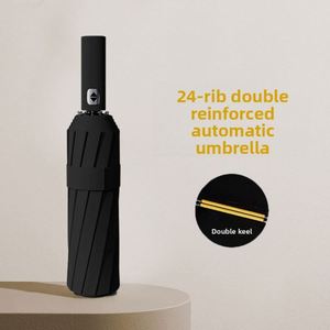 Parapluie semi-automatique à 12 baleines, grand format, haut de gamme, version coréenne, pour étudiantes, double usage, protection UV, soleil et pluie - Product Image 2