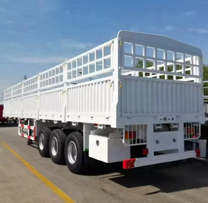 La belle qualité 3 essieux 4 essieux clôture Drop Side Board Remorque avec pick-up fermé paroi latérale Cargo Transport Truck Semi-remorque - Product Image 2
