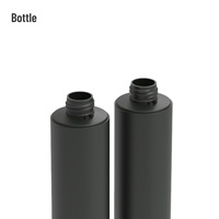 Oferta Especial en Existencia: Envases Cosméticos Vacíos de HDPE Negro de 300 ml con Tapa de Rosca en Forma de Cilindro para Champú, Suero y Loción para el Cuidado de la Piel