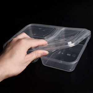 Microwave Takeaway BPA Free Plastic Food Containers Lids 3 Compartment Disposable Leak Proof Eco-Friendly <strong>Meal</strong> <strong>Prep</strong> Lunch <strong>Box</strong> - Product Image 4