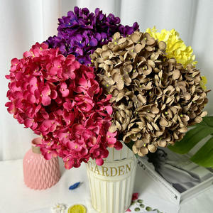 Дешевая цена S969, искусственная Гортензия с 5 головками, искусственные шелковые цветочные белые Искусственные цветы гортензии для свадебного мероприятия, украшения дома - Product Image 5