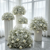 Offre Spéciale : Boule de fleurs en soie blanche avec gypsophile – Centre de table élégant pour mariages et événements, idéal pour la décoration intérieure et événementielle