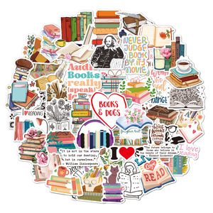 50 Stuks Boek <span class=keywords><strong>Stickers</strong></span> Voor Kinderen Boek Liefhebber Sticker Accessoires Geschenken Voor Kinderen Tieners Volwassenen Waterdichte Sticker Voor Laptop Flessen - Product Image 6