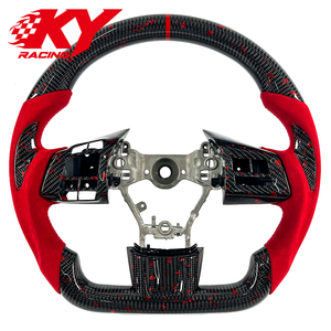 Volante deportivo de carreras personalizado en fibra de carbono y cuero rojo, adecuado para Subaru WRX STI BRZ VX 2015-2021 - Product Image 1