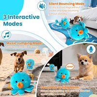 Jouet interactif pour chien : balle rebondissante et musicale avec mode silencieux pour chiens (version améliorée Octopus)