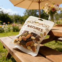 Sacs en plastique refermables personnalisés de qualité alimentaire avec fermeture éclair, pochettes verticales pour l'emballage des noix de cajou