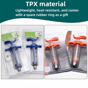 Jeringa veterinaria ajustable de plástico azul naranja Tpx de 10ml, inyector de animales, equipo para aves de corral - Product Image 5