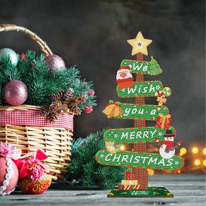 Árbol <span class=keywords><strong>de</strong></span> <span class=keywords><strong>Navidad</strong></span> 5D Diy diamante pintura madera escritorio adornos diamante arte Kits - Product Image 6