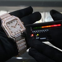 Jam Tangan Full Diamond Jewelry VVS1 Moissanite Hip Hop Iced Out Otomatis Emas Mewah Pria Mekanik VVS Moissanite
