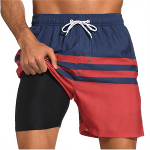 Men's Summer Sports Shorts Casual Fitness Beach Pants Double-<b>Layer</b> Quick Drying Sweat Absorption <b>Mid</b> Waist Knitted Hot Shorts 3D - Product Image 4