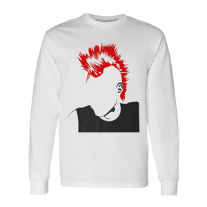 T-shirt punk sans visage à manches longues, design graphique premium, taille adulte unisexe - Product Image 2