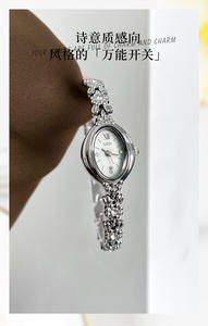Montre-bracelet pour femme en moissanite de luxe, étincelante, rétro, élégante, étanche - Product Image 5
