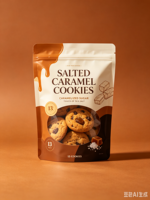 Sachet en papier kraft refermable avec fenêtre transparente, scellé sur trois côtés, qualité alimentaire, pour emballage de snacks, impression personnalisée pour biscuits et gâteaux