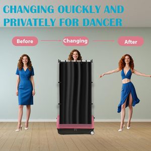 <span class=keywords><strong>Sac</strong></span> de danse à roulettes avec rideau d'intimité et support, écran de séparation portable pour vestiaire - Product Image 5
