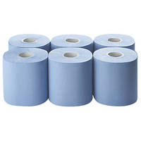 Papier essuie-tout industriel en rouleau jumbo bleu, jetable, 2 plis, hygiénique, écologique, gaufrage personnalisé en gros