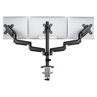 Support de bureau pour 3 moniteurs pour écrans d'ordinateur jusqu'à 27 pouces, bras triple pour moniteur avec ressort à gaz, support de moniteur robuste