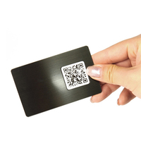 Carte de visite en métal NFC vierge, acier inoxydable, bricolage, blancs, carte à code QR, argent brossé, noir, impression laser, plaques de nom