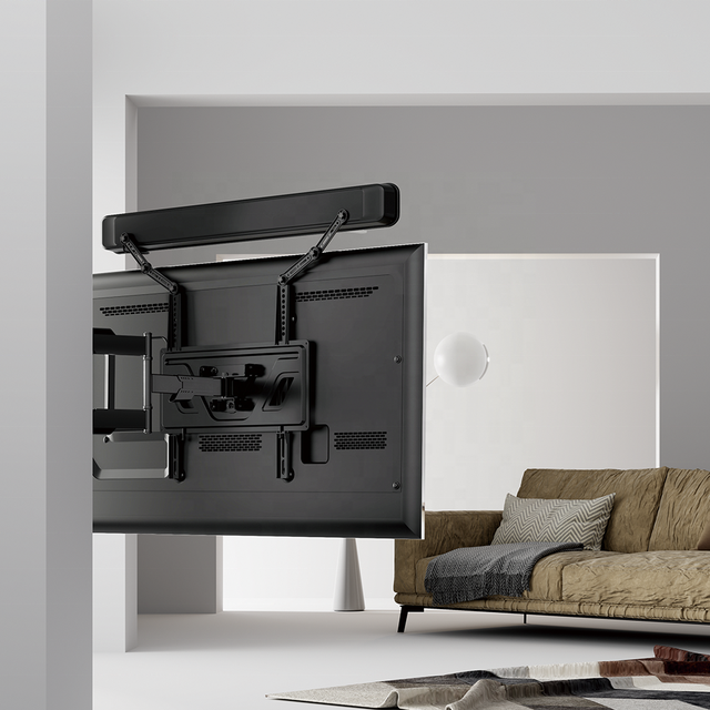 Universal Swivel Black Soundbar Mount Sound Bar TV Bracket With L-Shaped Holders