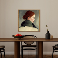 Peinture à l'huile sur toile personnalisée, portrait de femme moderne, peint à la main, texture épaisse, pour la décoration de la maison ou du bureau