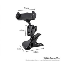 Penjepit Ponsel Fleksibel dengan Sekrup 1/4, Konektor Pea Clip, Adaptor Penjepit Tabung untuk Kamera Meja Siaran Langsung