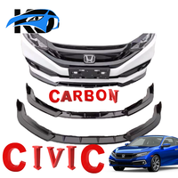 Nouveau Original en Stock pas cher Style sportif en Fiber de carbone noir brillant noir mat avant arrière pelle sous pour Honda Civic 2016-2020
