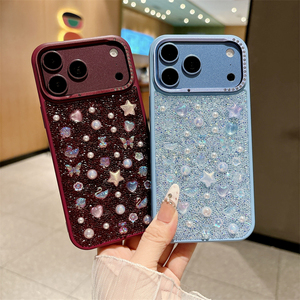 เคสโทรศัพท์แฟชั่นวิบวับประดับเพชร สำหรับ iPhone Air 16 15 14 13 17 18 Pro Max ประดับมุกและคริสตัล ดีไซน์สวยเก๋สำหรับสาวๆ ของขวัญสุดน่ารัก - Product Image 1