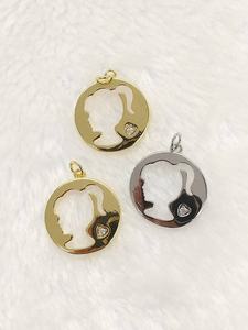 Pendentif coquillage plaqué or tendance CH-JDP1838, pendentif religieux Vierge Marie de San Benito avec zircon, accessoire collier <span class=keywords><strong>montre</strong></span> de poche - Product Image 2