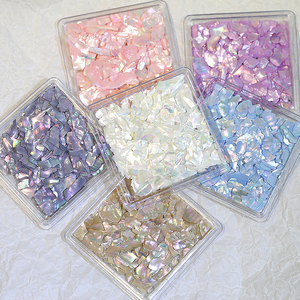 Éclats de coquillages irréguliers 6 couleurs, fragments naturels fins effet aurore, paillettes texturées, manucure colorée, flocons d'ormeau, coquillages marins 3D pour <span class=keywords><strong>ongles</strong></span> - Product Image 1