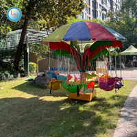 Équipement d'amusement attrayant pour enfants Chaise volante électrique 8 places avec lumière et musique Mini carrousel pour enfants