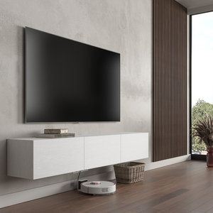 Ajunion hiện đại nổi gỗ TV đứng sang trọng phòng khách treo tường phương tiện truyền thông giao diện điều khiển lưu trữ tủ TV đơn vị lên đến 80 "TVS - Product Image 1