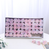 AYOYO OEM 50pcs Diamètre 3 Niveaux Savon Spray Couleur Rose Têtes Mariage Saint Valentin Cadeau Savon Roses